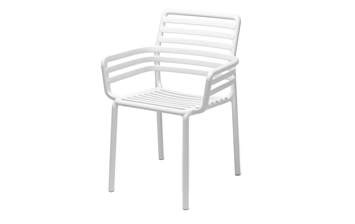 Nardi Doga stapelbare dining tuinstoel | Bianco wit