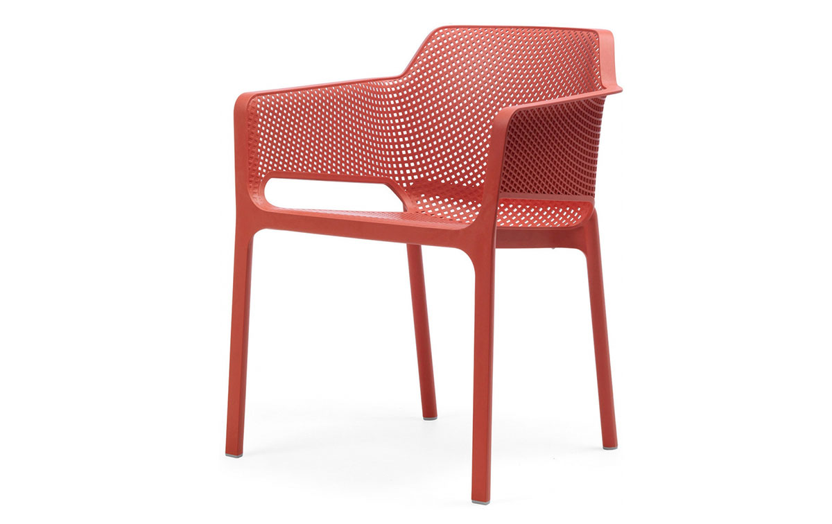 Nardi Net stapelbare dining tuinstoel | Corallo rood