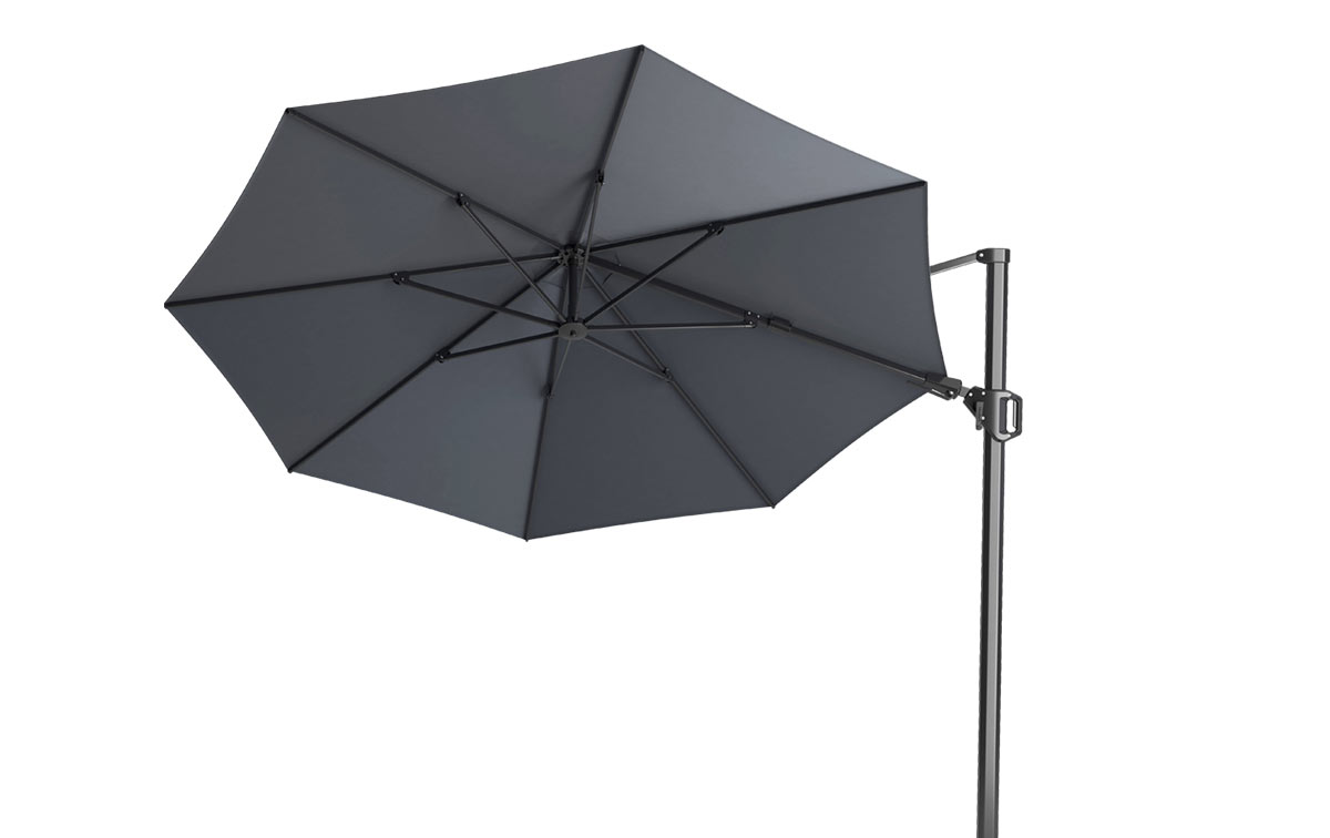 Platinum Challenger T2 zweefparasol kantelbaar rond 350 cm | Antraciet