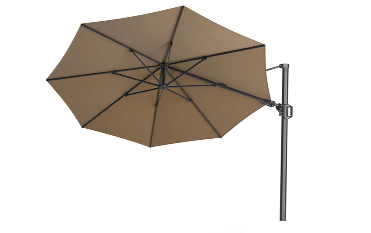 Platinum Challenger T2 zweefparasol kantelbaar rond 350 cm | Taupe